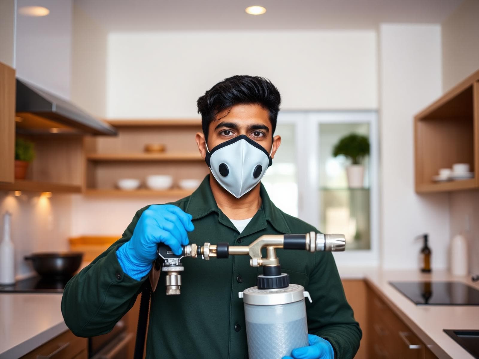 AIPS technician performing spider control
